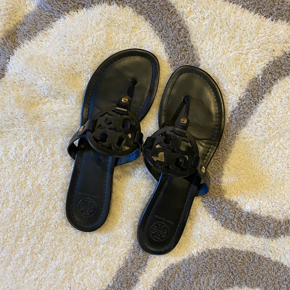 TORY BURCH LEATHER MILLER SANDALS